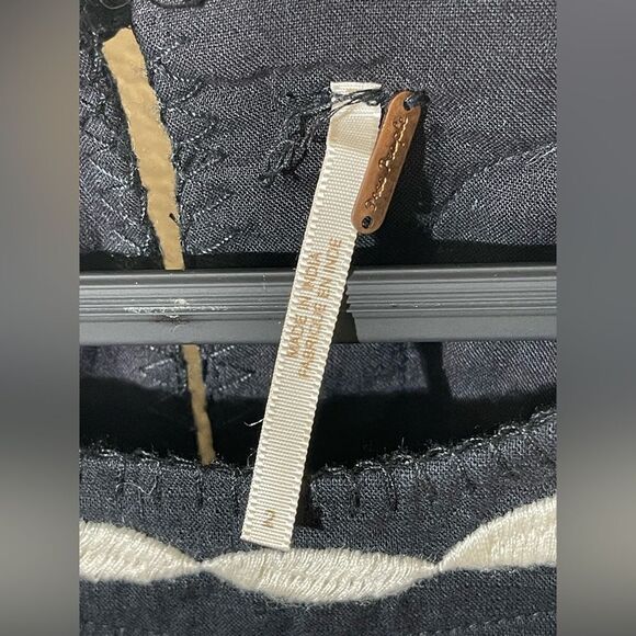 Free People Black and White Embroidered Sleeveless Mini Dress - Picture 5 of 8